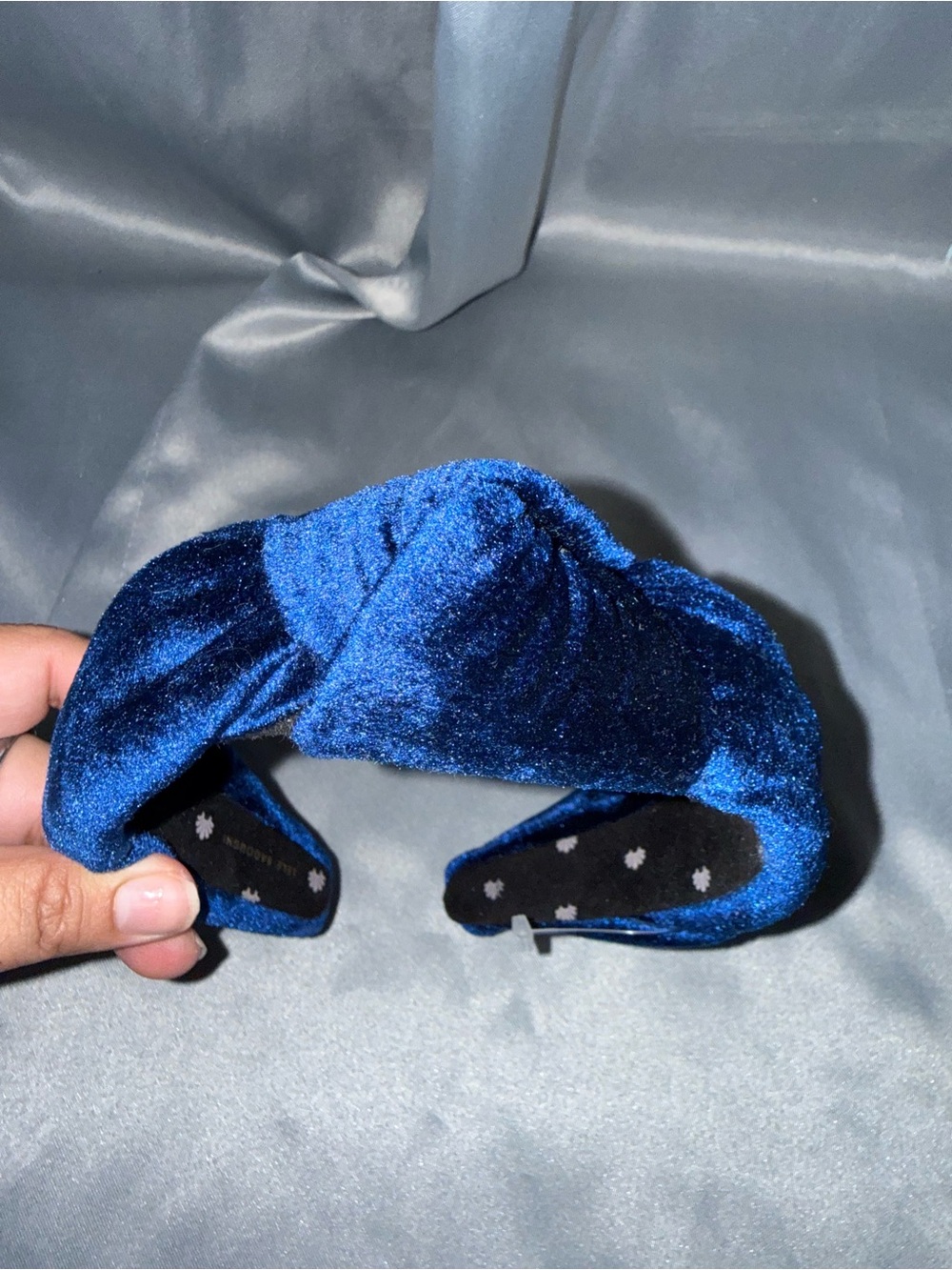 Lele Sadoughi Blue Velvet Knotted Headband